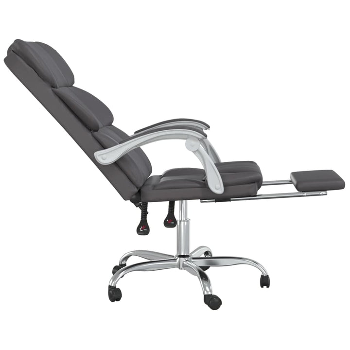 vidaXL Reclining Office Chair Black Faux Leather-19