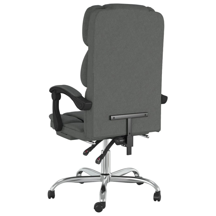 vidaXL Reclining Office Chair Dark Gray Fabric-5