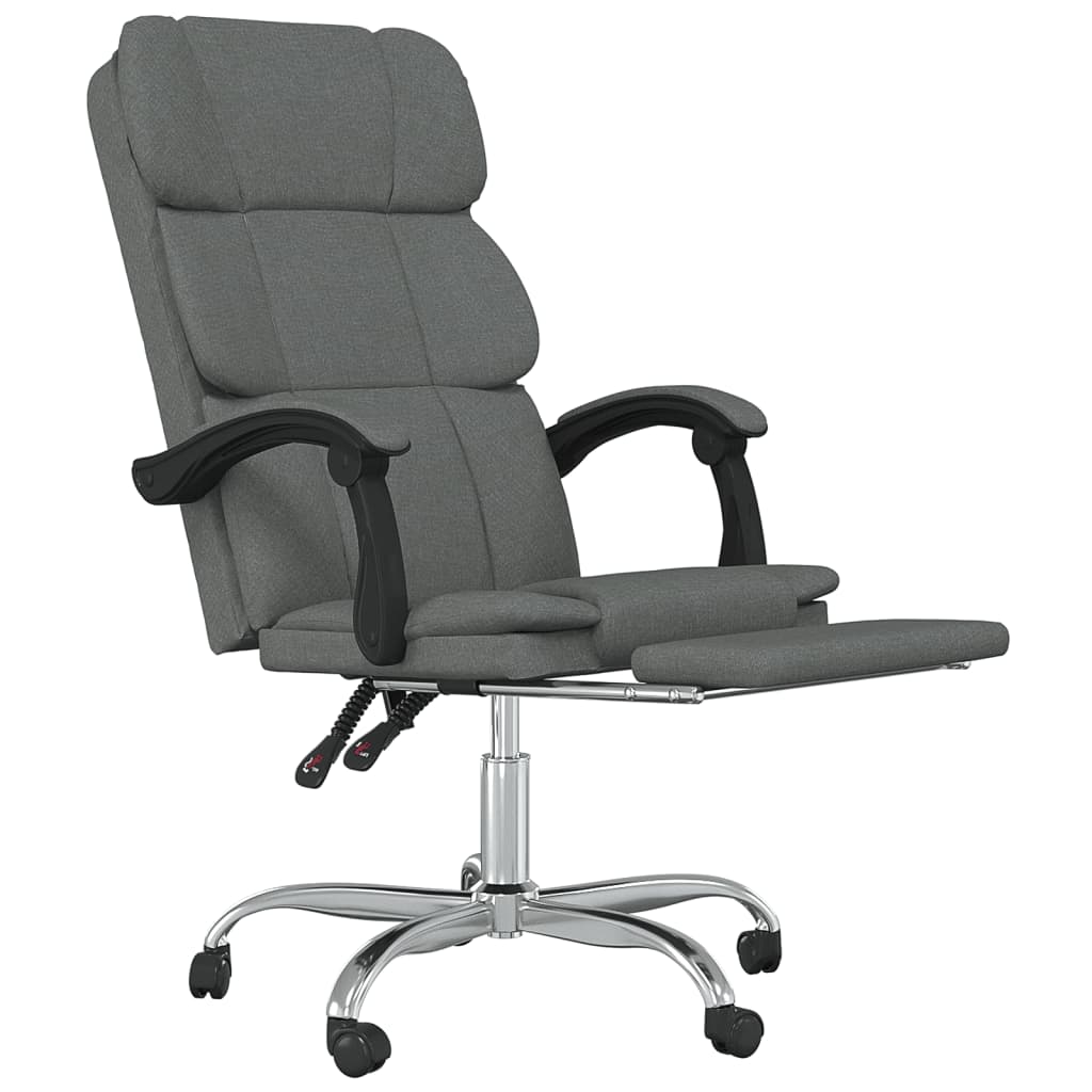 vidaXL Reclining Office Chair Dark Gray Fabric-6