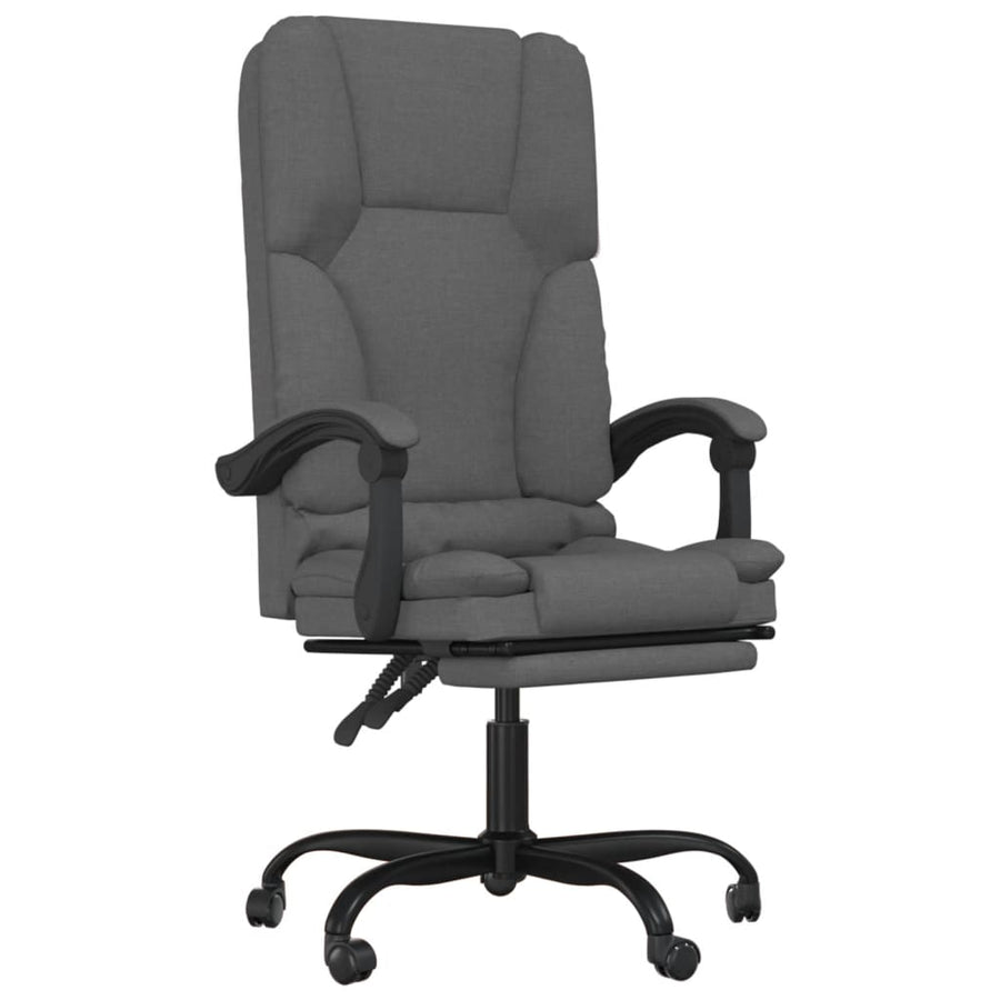 vidaXL Massage Reclining Office Chair Dark Gray Fabric-0