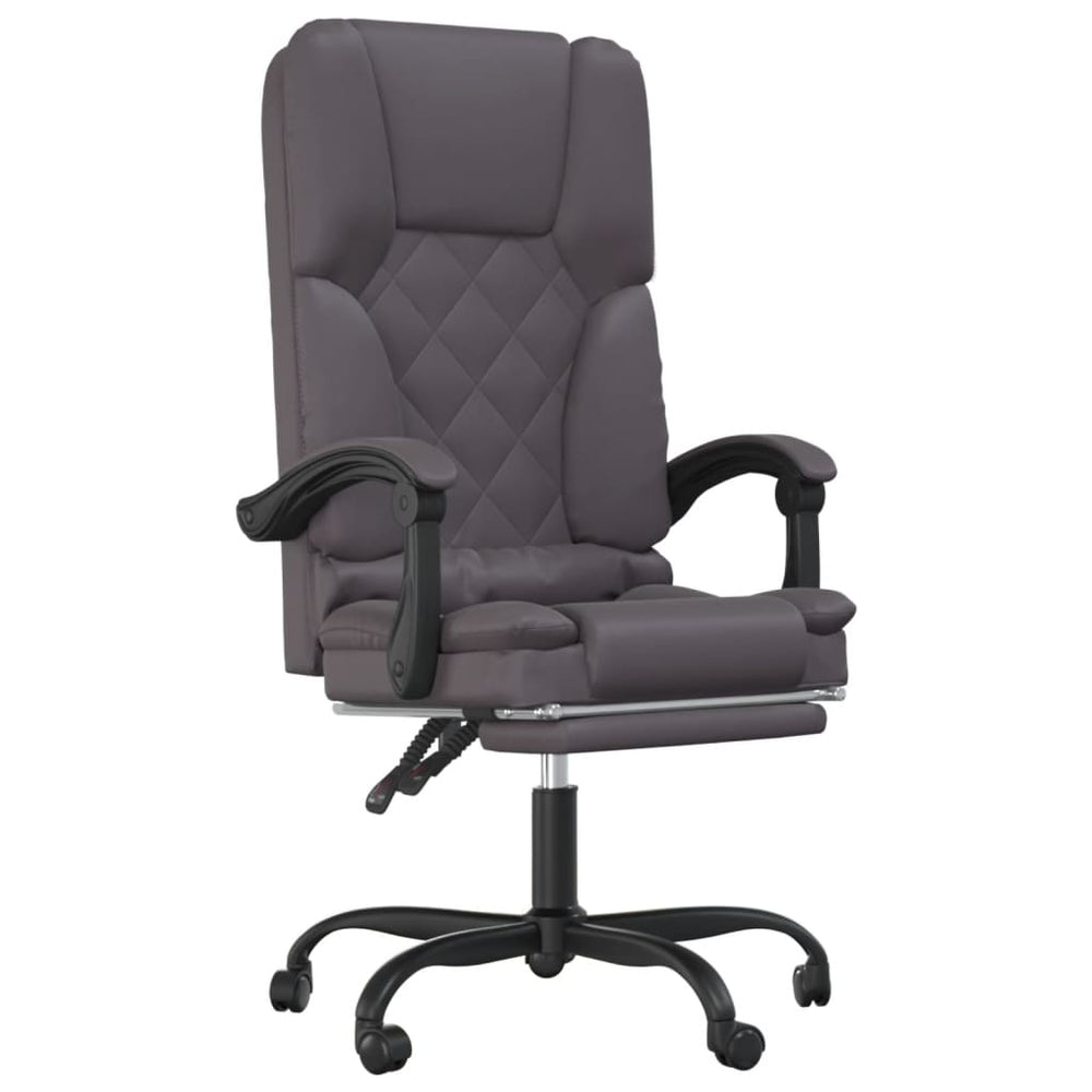 vidaXL Massage Reclining Office Chair Black Faux Leather-0