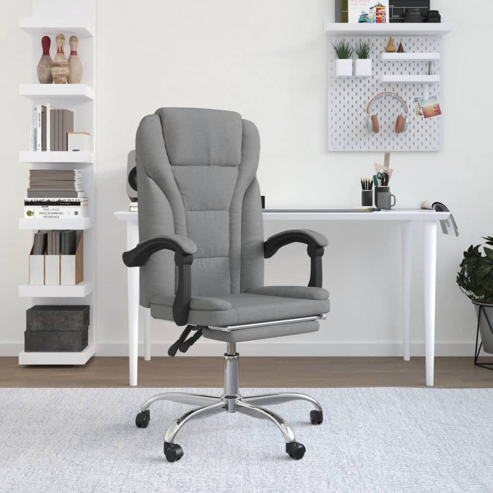 vidaXL Reclining Office Chair Dark Gray Fabric-1