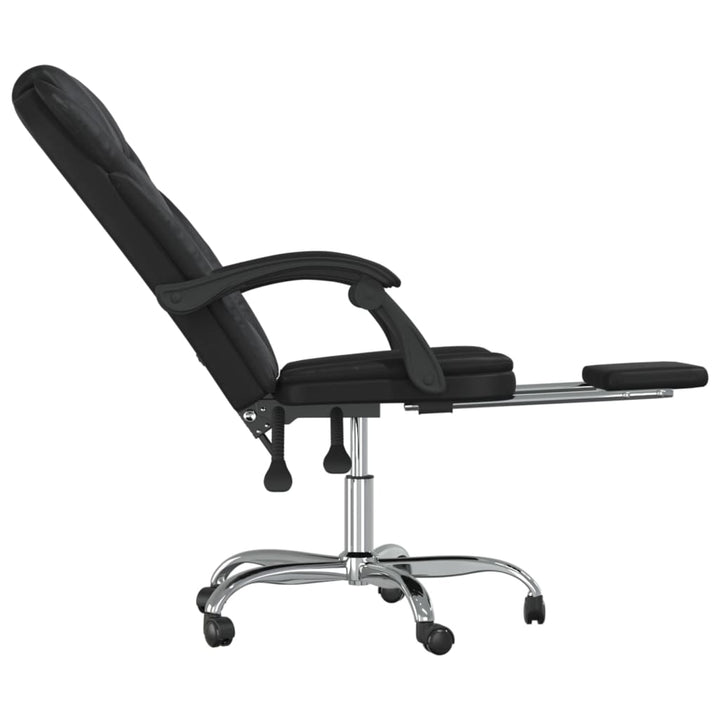 vidaXL Reclining Office Chair Black Faux Leather-8