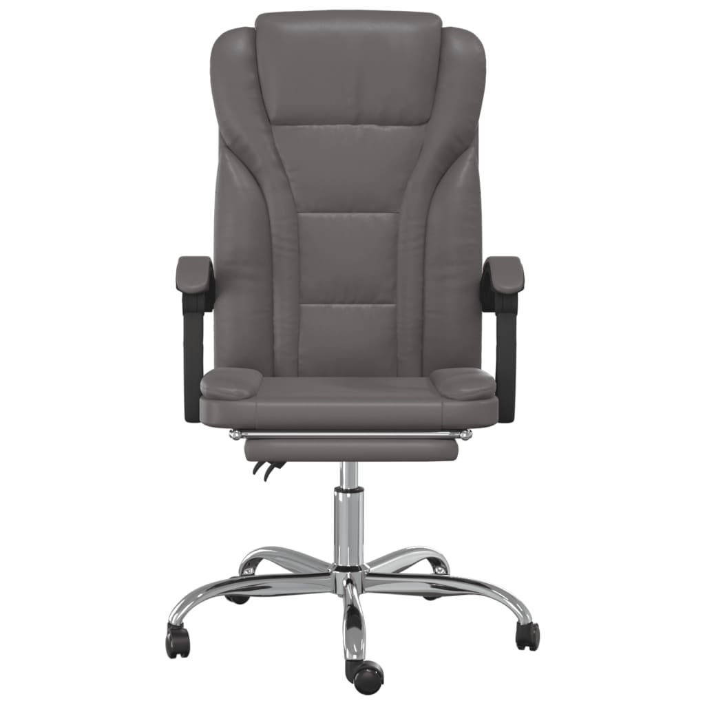 vidaXL Reclining Office Chair Black Faux Leather-14