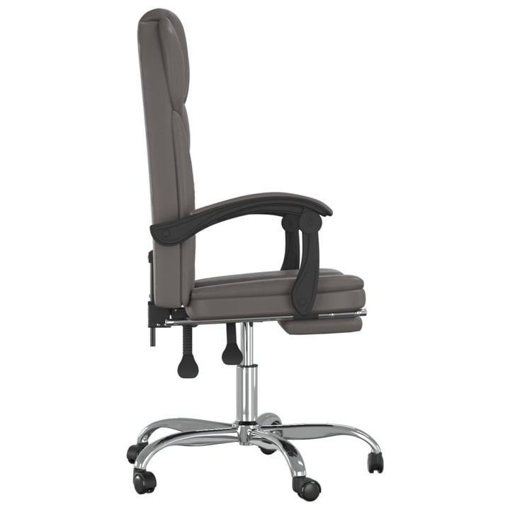 vidaXL Reclining Office Chair Black Faux Leather-15