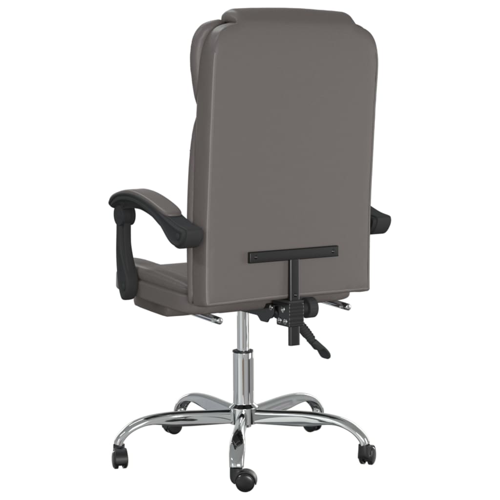 vidaXL Reclining Office Chair Black Faux Leather-16