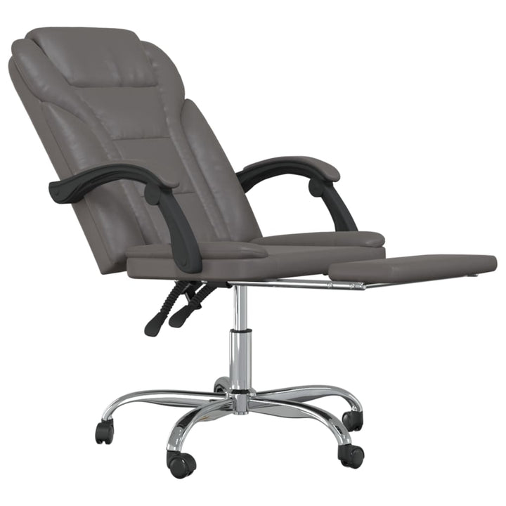 vidaXL Reclining Office Chair Black Faux Leather-17