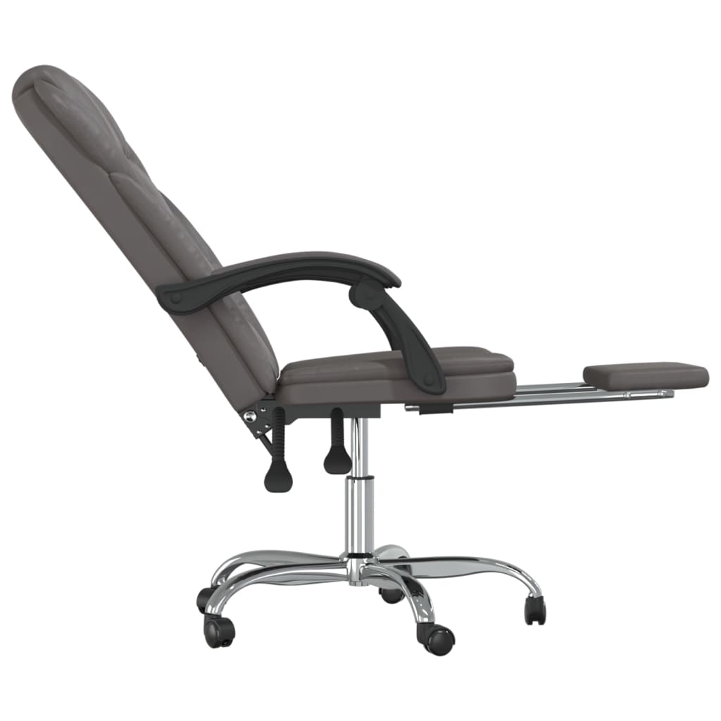 vidaXL Reclining Office Chair Black Faux Leather-18