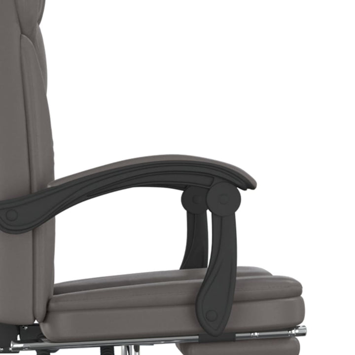 vidaXL Reclining Office Chair Black Faux Leather-20