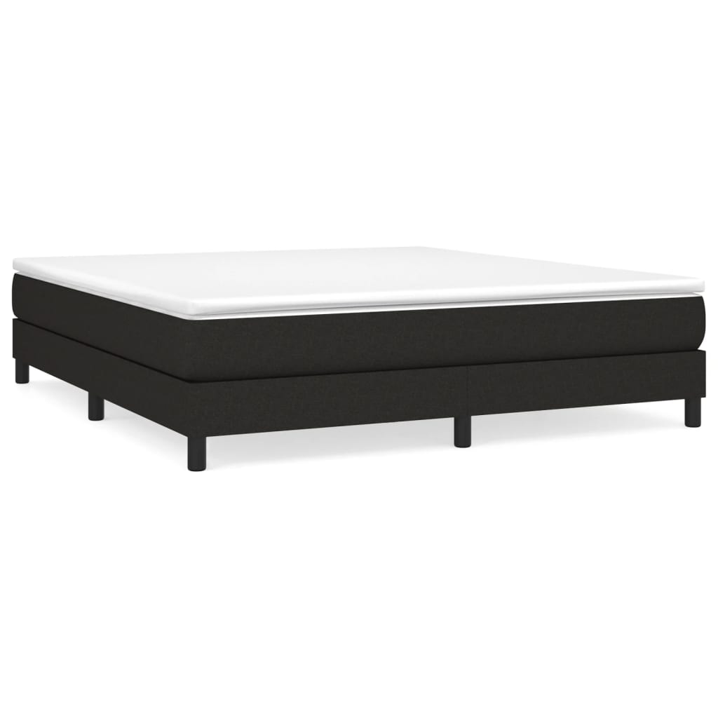 vidaXL Box Spring Bed with Mattress Black 72"x83.9" California King Fabric-57