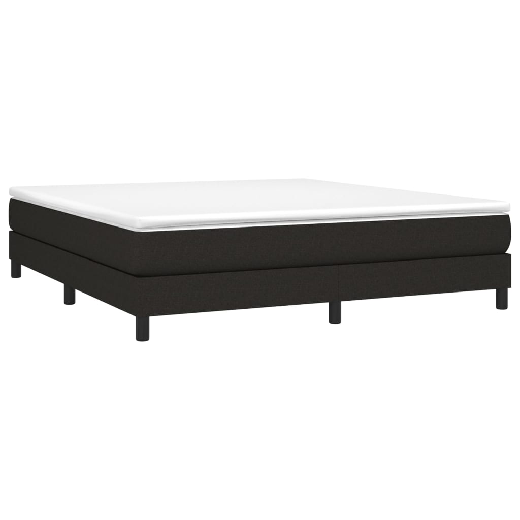 vidaXL Box Spring Bed with Mattress Black 72"x83.9" California King Fabric-60
