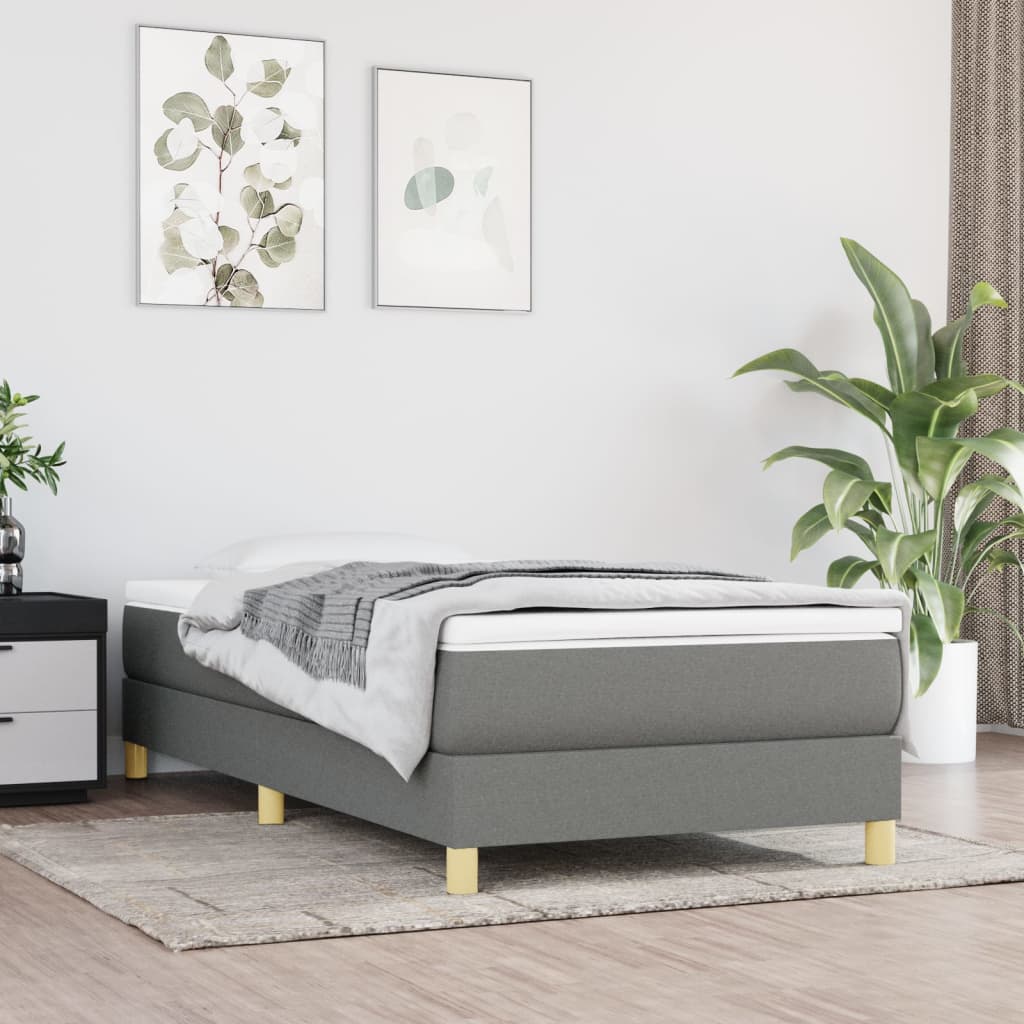 vidaXL Box Spring Bed Base Platform Bed Frame with Mattress for Bedroom Fabric-31