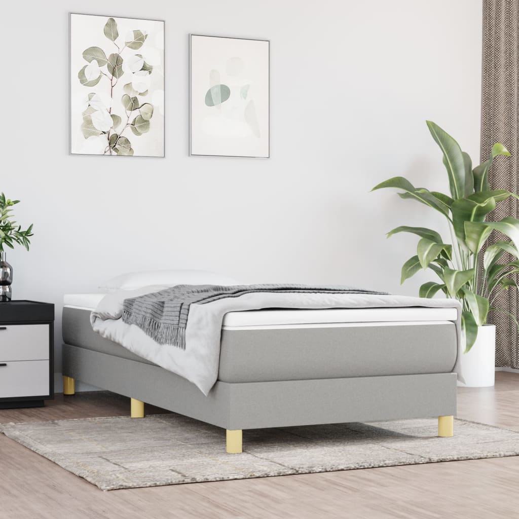 vidaXL Box Spring Bed Base Platform Bed Frame with Mattress for Bedroom Fabric-33