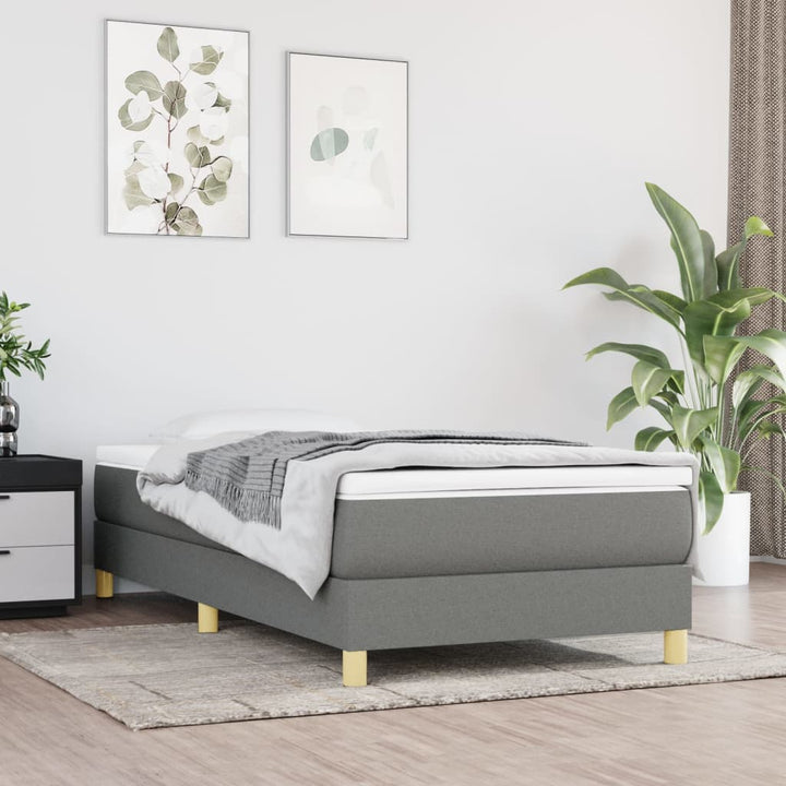 vidaXL Box Spring Bed Base Platform Bed Frame with Mattress for Bedroom Fabric-35