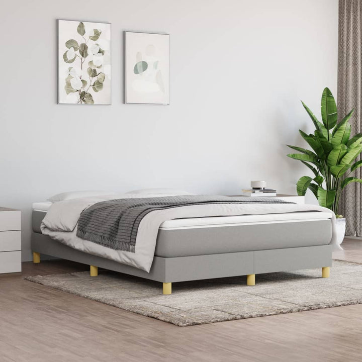 vidaXL Box Spring Bed Base Platform Bed Frame with Mattress for Bedroom Fabric-61