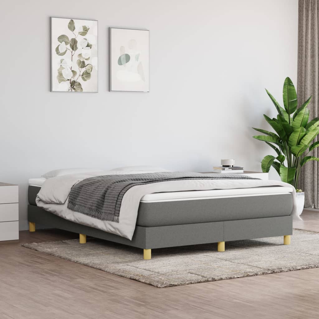 vidaXL Box Spring Bed Base Platform Bed Frame with Mattress for Bedroom Fabric-39