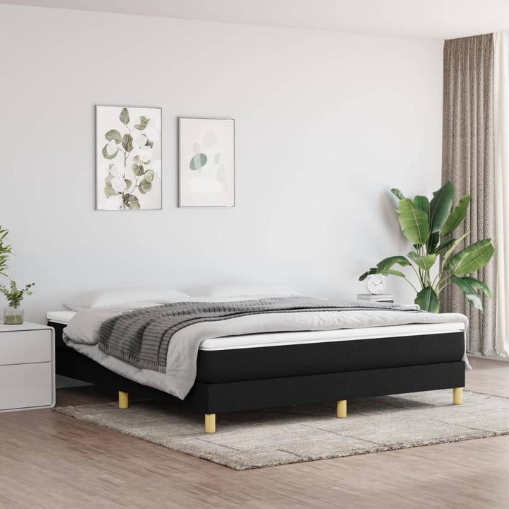 vidaXL Box Spring Bed Base Platform Bed Frame with Mattress for Bedroom Fabric-75