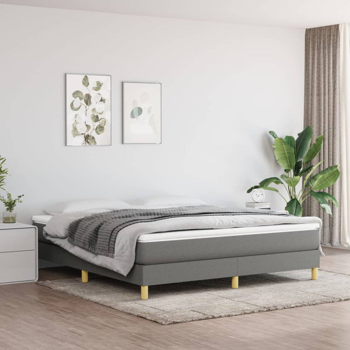 vidaXL Box Spring Bed Base Platform Bed Frame with Mattress for Bedroom Fabric-77