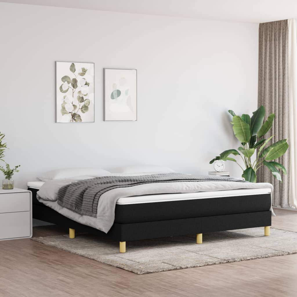 vidaXL Box Spring Bed Base Platform Bed Frame with Mattress for Bedroom Fabric-79