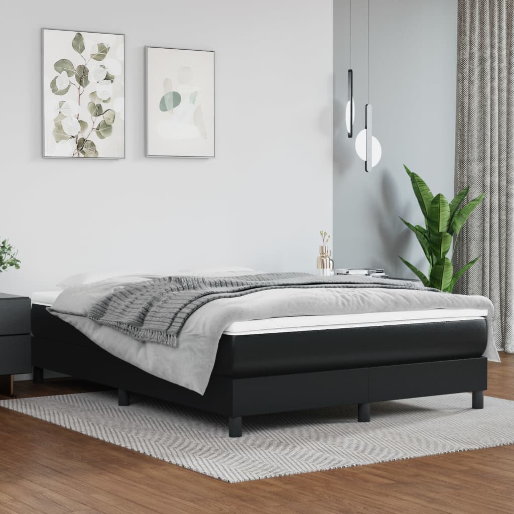 vidaXL Bed Frame Box Spring Bed Base with Mattress for Bedroom Faux Leather-27