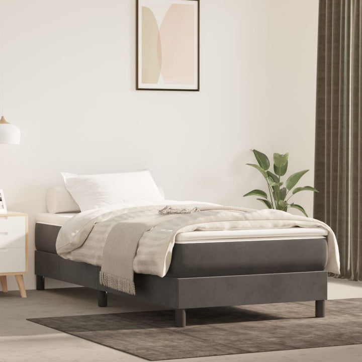 vidaXL Bed Frame Box Spring Platform Bed with Mattress for Bedroom Velvet-59