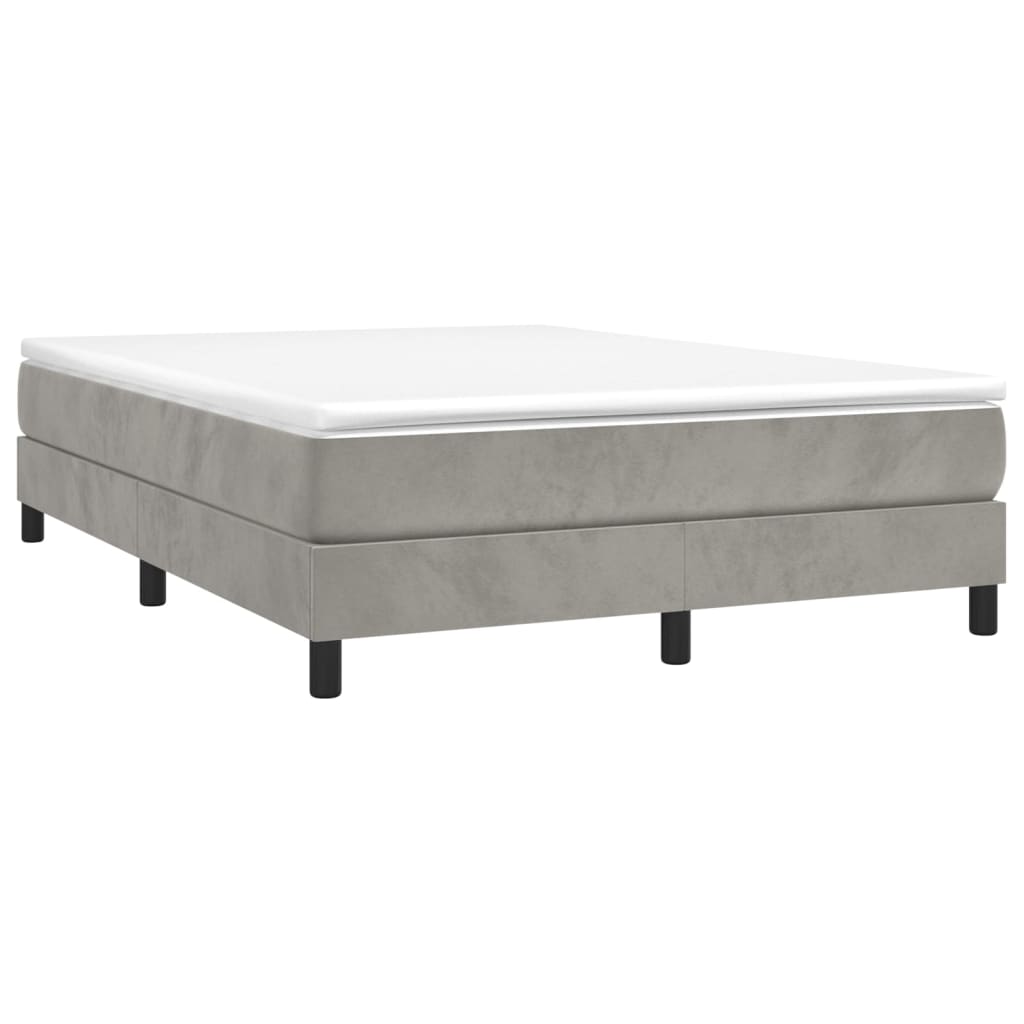 vidaXL Bed Frame Box Spring Platform Bed with Mattress for Bedroom Velvet-4