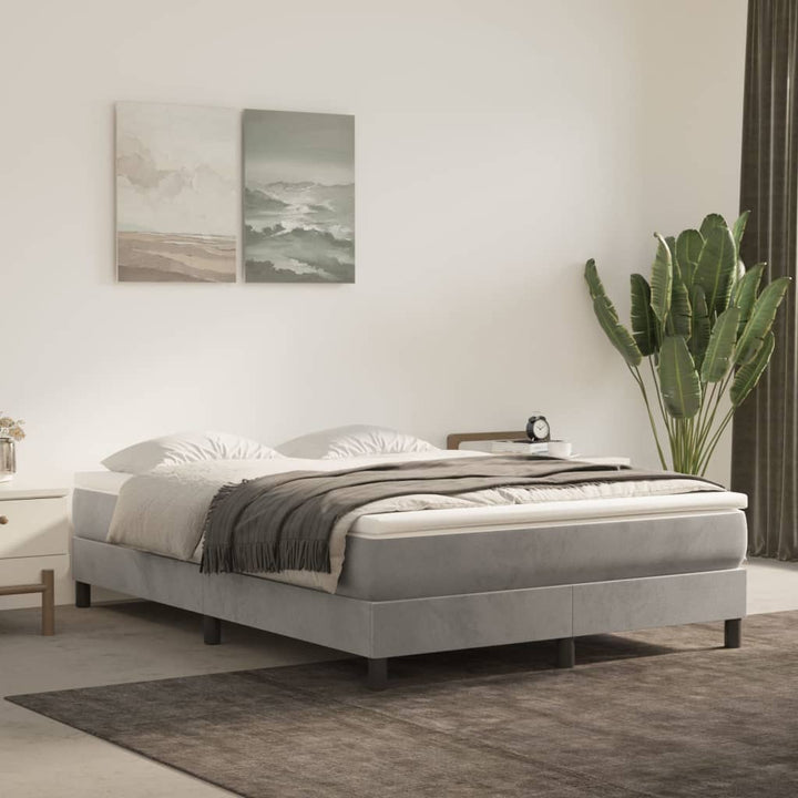 vidaXL Bed Frame Box Spring Platform Bed with Mattress for Bedroom Velvet-5