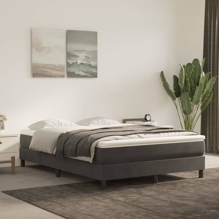 vidaXL Bed Frame Box Spring Platform Bed with Mattress for Bedroom Velvet-7