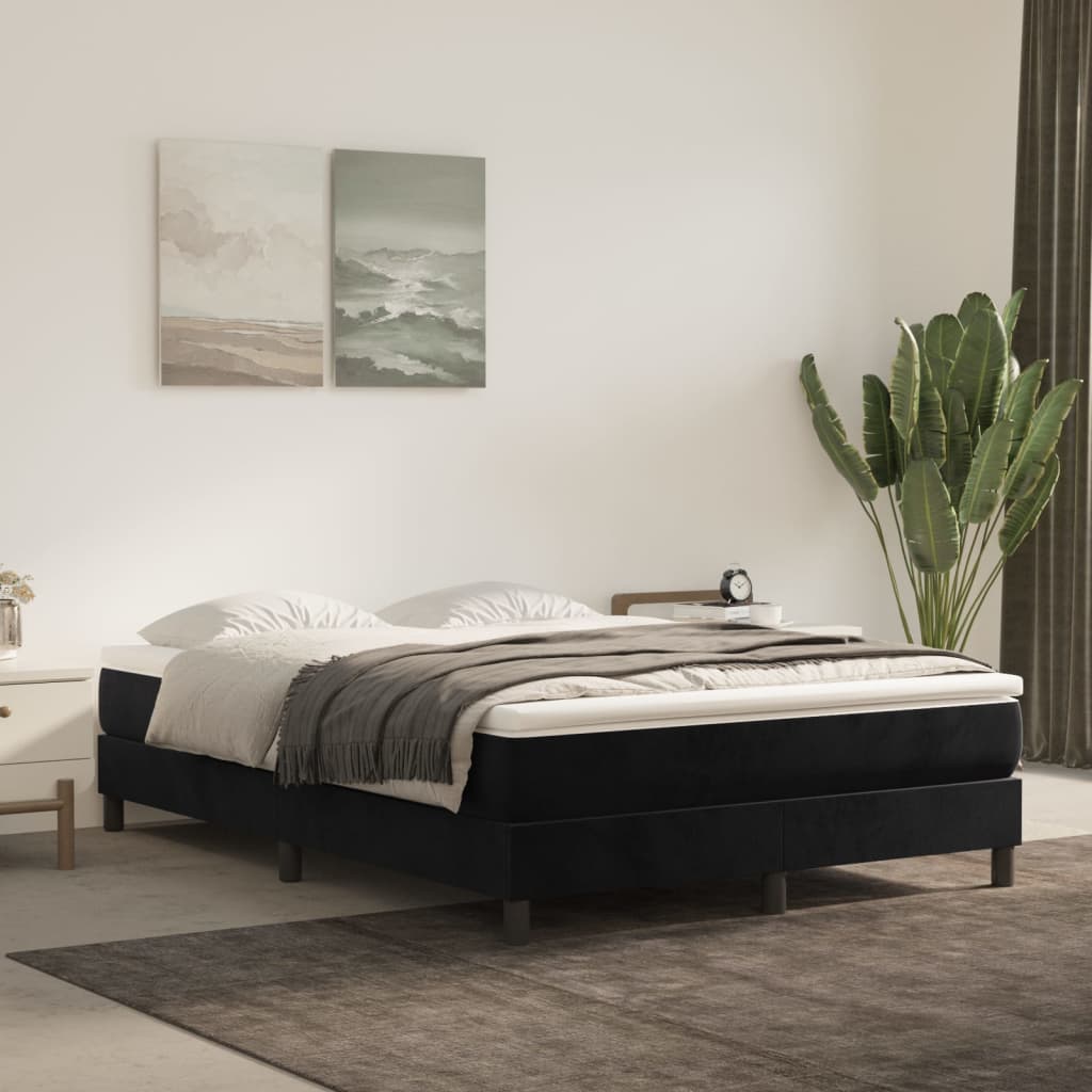 vidaXL Bed Frame Box Spring Platform Bed with Mattress for Bedroom Velvet-55
