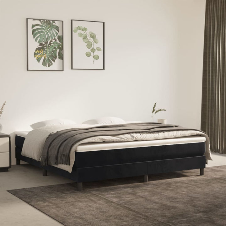 vidaXL Bed Frame Box Spring Platform Bed with Mattress for Bedroom Velvet-71