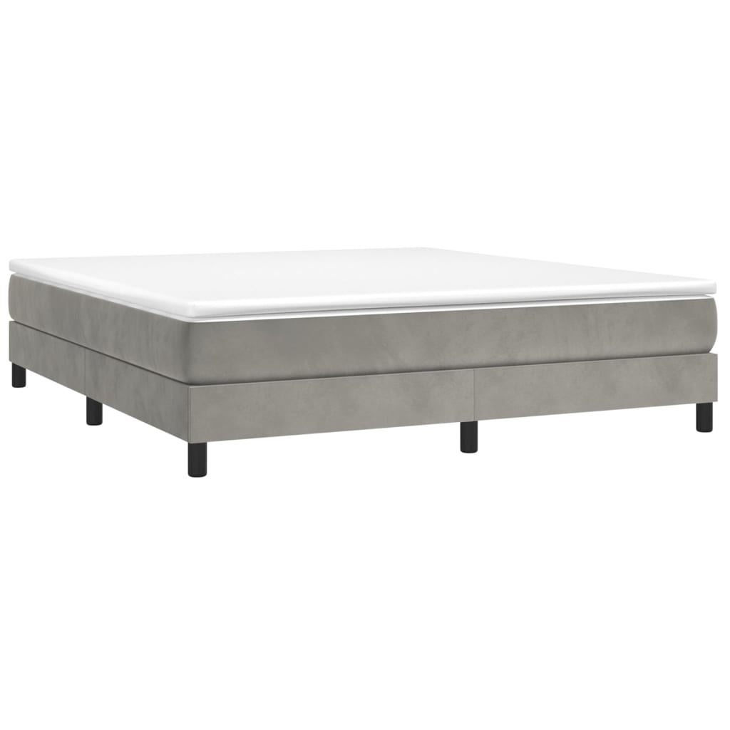 vidaXL Bed Frame Box Spring Platform Bed with Mattress for Bedroom Velvet-76