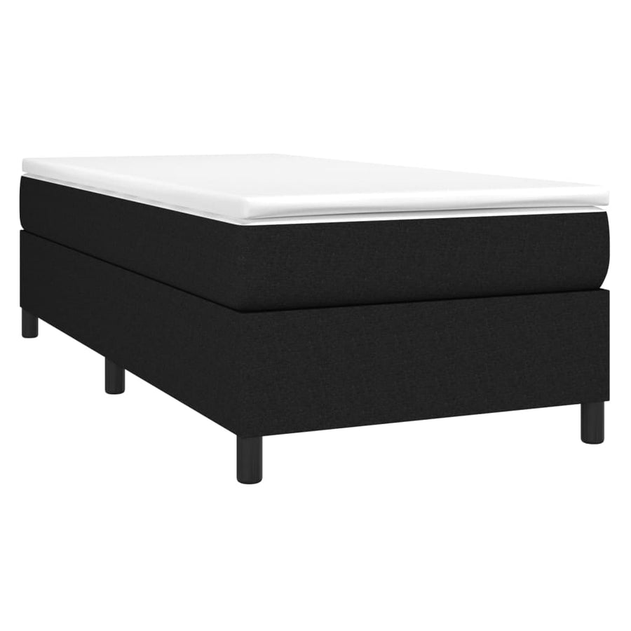 vidaXL Box Spring Bed with Mattress Black 72"x83.9" California King Fabric-70