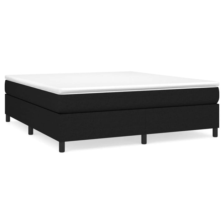 vidaXL Box Spring Bed with Mattress Black 72"x83.9" California King Fabric-14