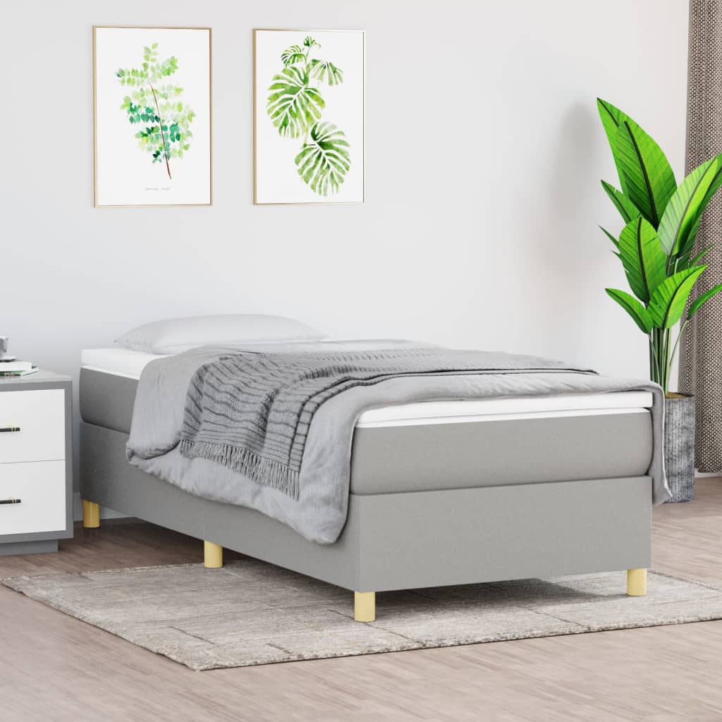 vidaXL Box Spring Bed Base Platform Bed Frame with Mattress for Bedroom Fabric-41