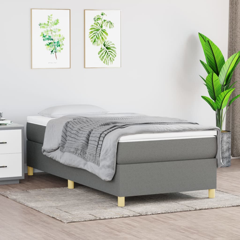 vidaXL Box Spring Bed Base Platform Bed Frame with Mattress for Bedroom Fabric-47