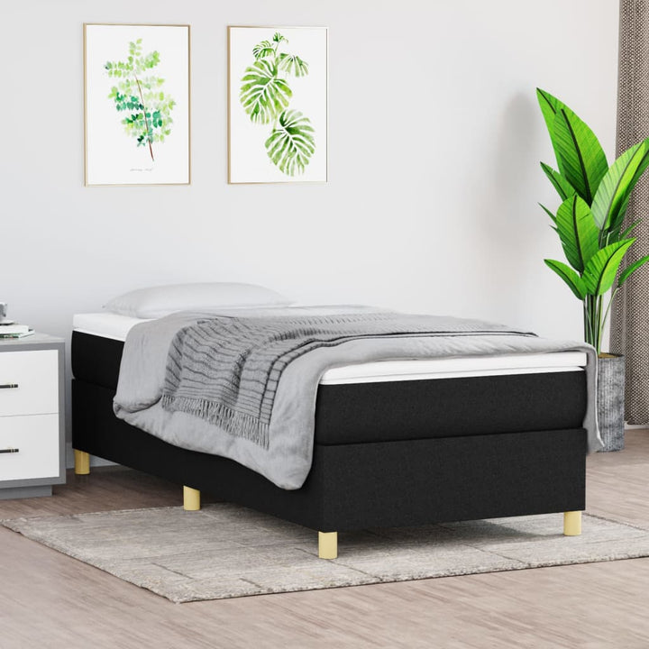 vidaXL Box Spring Bed Base Platform Bed Frame with Mattress for Bedroom Fabric-49