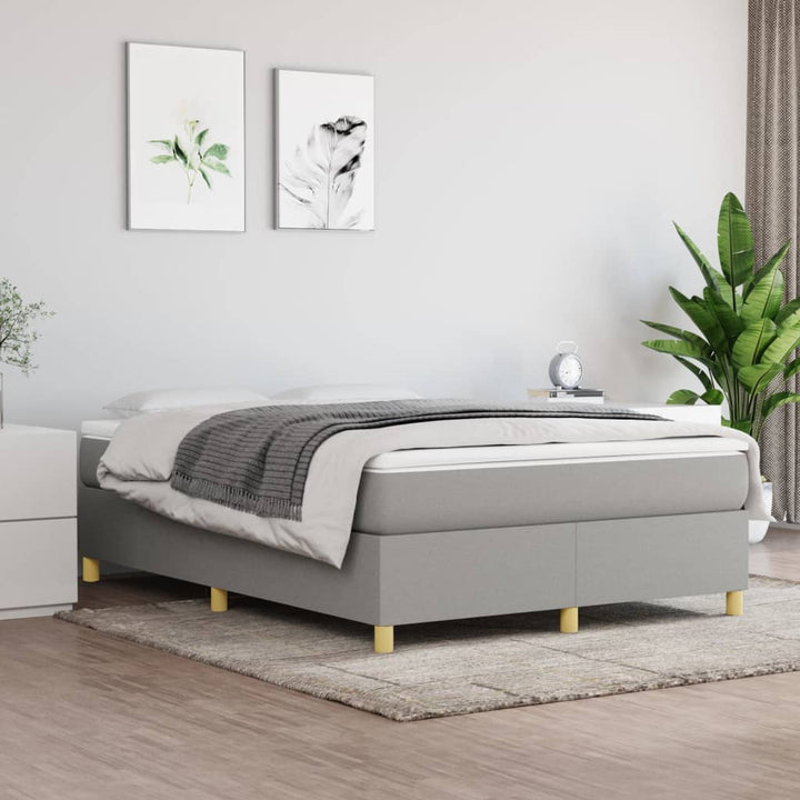 vidaXL Box Spring Bed Base Platform Bed Frame with Mattress for Bedroom Fabric-27