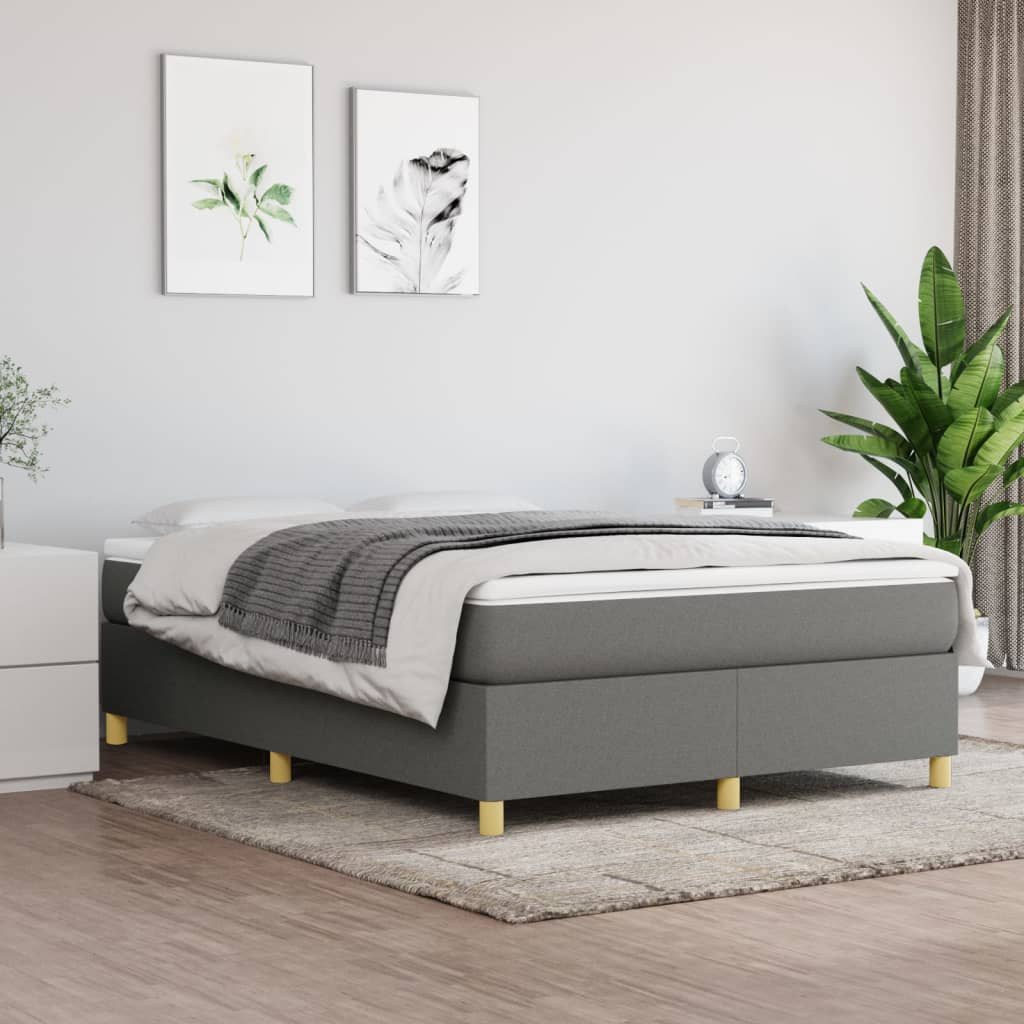 vidaXL Box Spring Bed Base Platform Bed Frame with Mattress for Bedroom Fabric-23