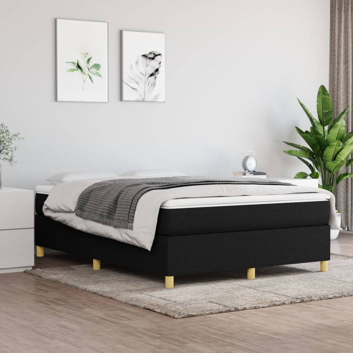 vidaXL Box Spring Bed Base Platform Bed Frame with Mattress for Bedroom Fabric-29