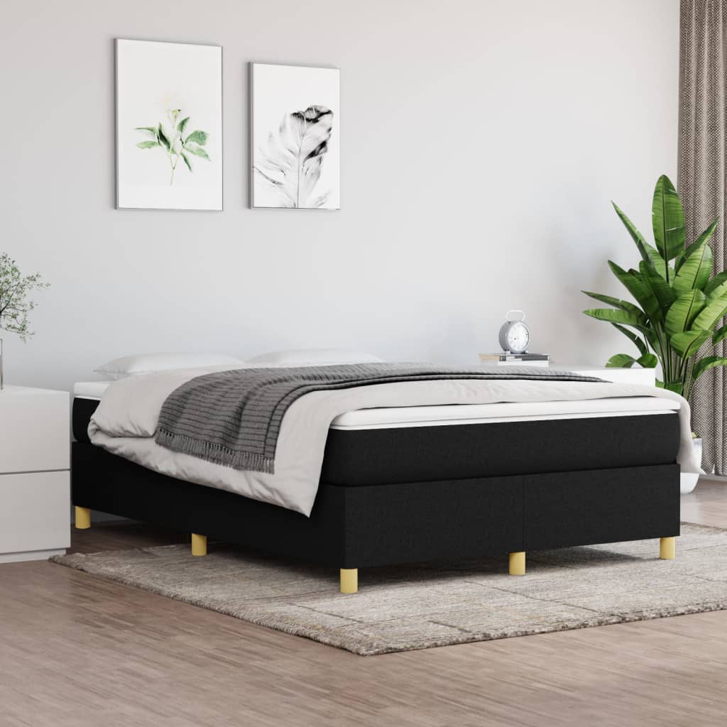 vidaXL Box Spring Bed Base Platform Bed Frame with Mattress for Bedroom Fabric-57