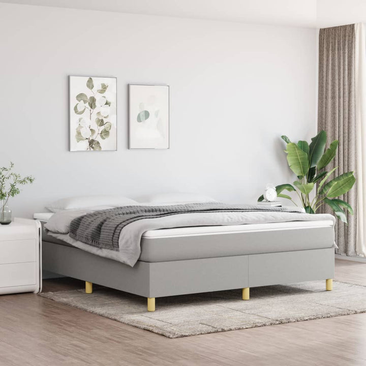 vidaXL Box Spring Bed Base Platform Bed Frame with Mattress for Bedroom Fabric-3