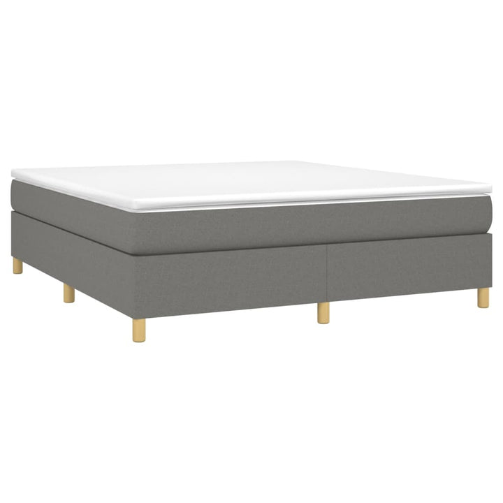 vidaXL Box Spring Bed Base Platform Bed Frame with Mattress for Bedroom Fabric-4