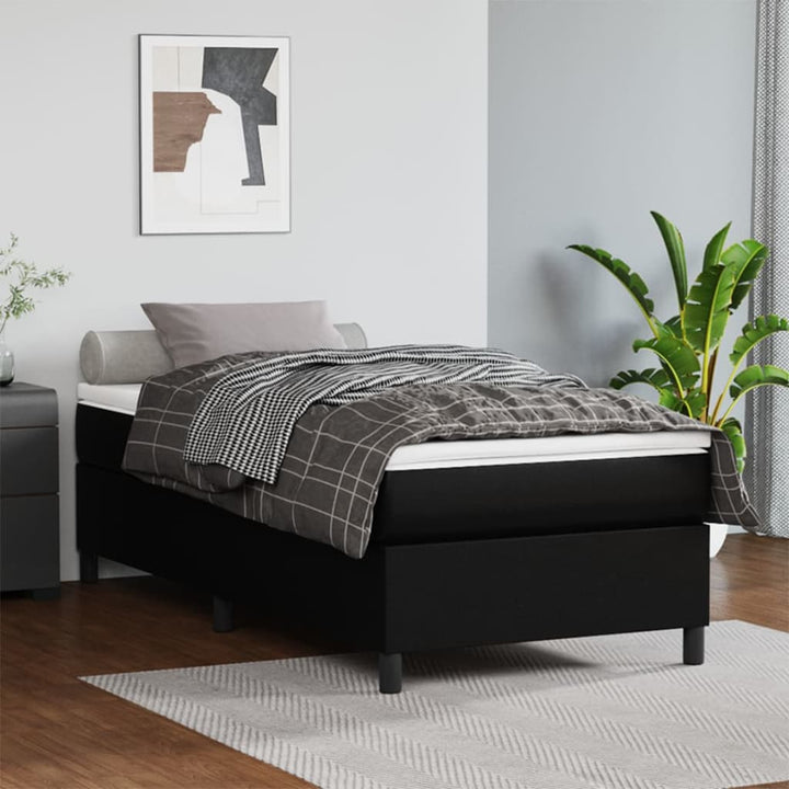 vidaXL Bed Frame Box Spring Bed Base with Mattress for Bedroom Faux Leather-50