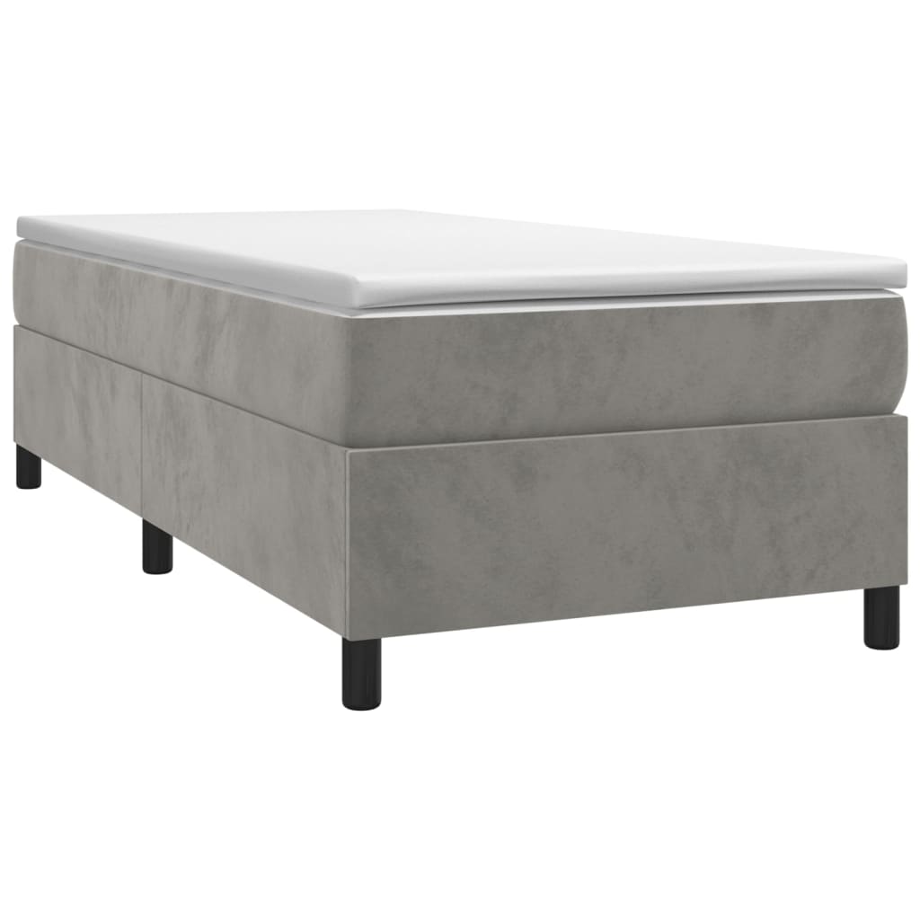 vidaXL Bed Frame Box Spring Platform Bed with Mattress for Bedroom Velvet-40