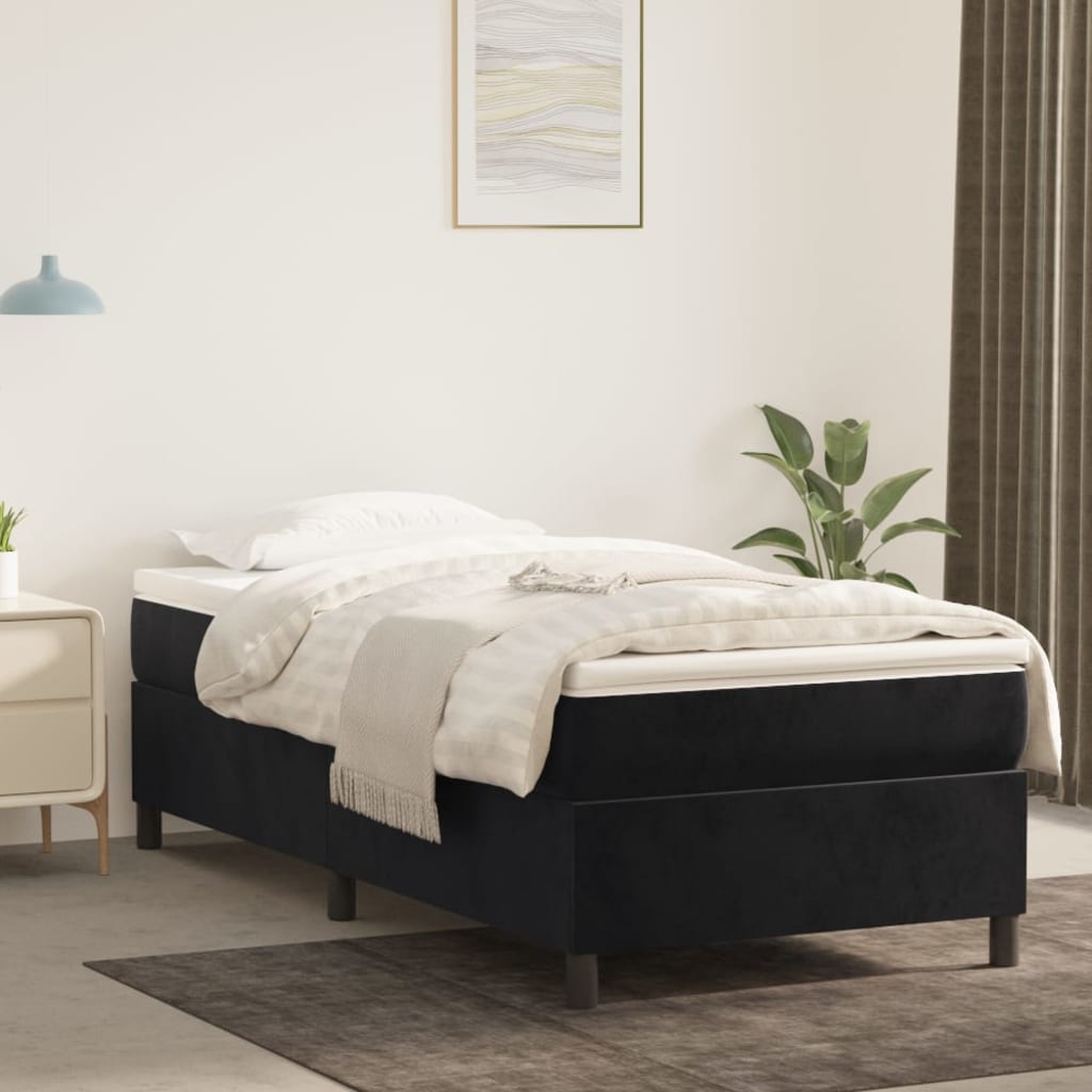 vidaXL Bed Frame Box Spring Platform Bed with Mattress for Bedroom Velvet-13