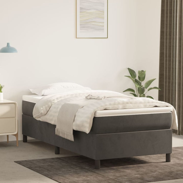 vidaXL Bed Frame Box Spring Platform Bed with Mattress for Bedroom Velvet-15