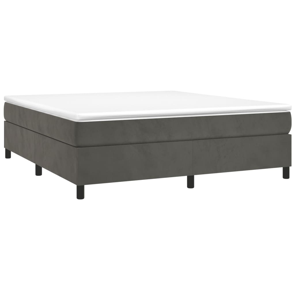 vidaXL Bed Frame Box Spring Platform Bed with Mattress for Bedroom Velvet-62