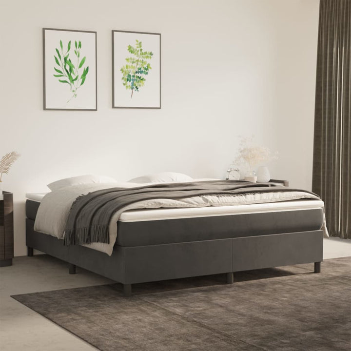 vidaXL Bed Frame Box Spring Platform Bed with Mattress for Bedroom Velvet-63