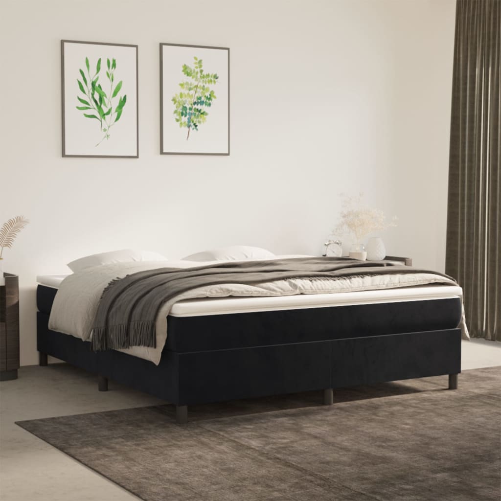 vidaXL Bed Frame Box Spring Platform Bed with Mattress for Bedroom Velvet-65