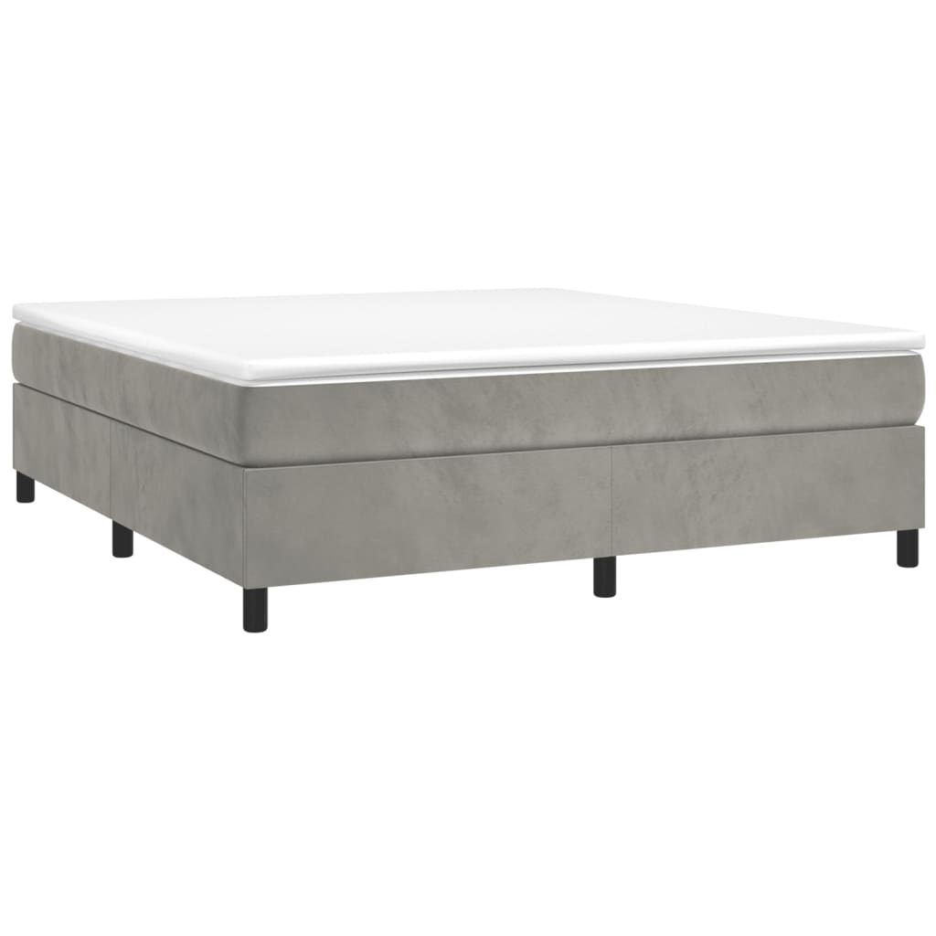 vidaXL Bed Frame Box Spring Platform Bed with Mattress for Bedroom Velvet-48